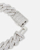 Saint Morta 14mm Interlink Bracelet Iced White Gold