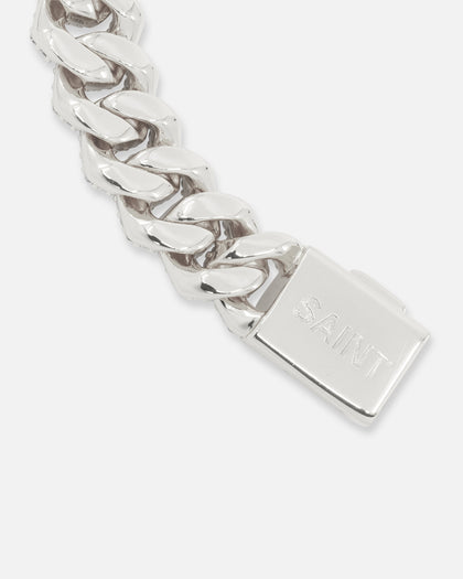 Saint Morta 14mm Interlink Bracelet Iced White Gold