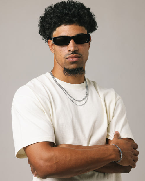 Saint Morta Duo Cuban Chain Set White Gold