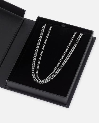 Saint Morta Duo Cuban Chain Set White Gold