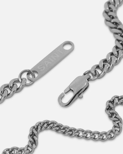 Saint Morta Duo Cuban Chain Set White Gold