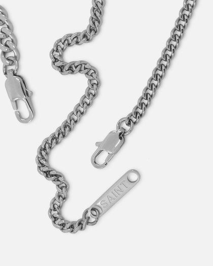 Saint Morta Duo Cuban Chain Set White Gold