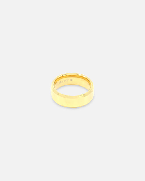 Saint Morta Beveled Band Ring Gold/Tungsten