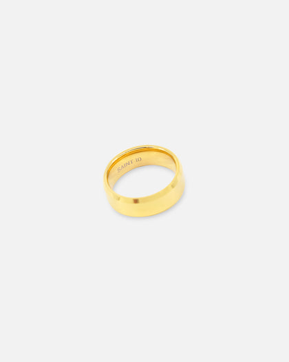 Saint Morta Beveled Band Ring Gold/Tungsten