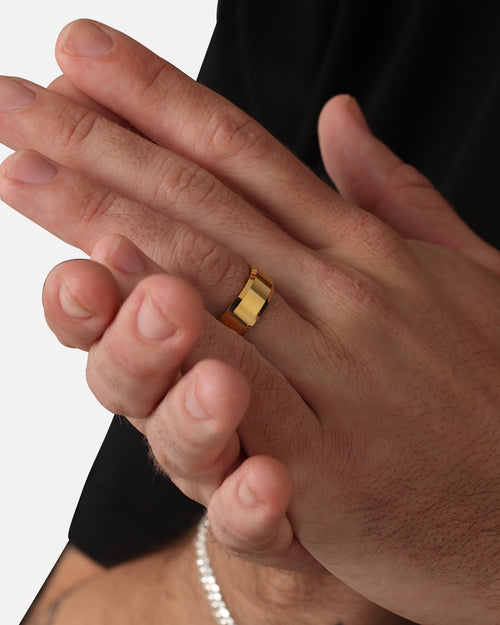 Saint Morta Beveled Band Ring Gold/Tungsten
