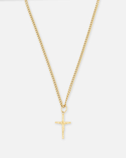 Saint Morta Crucifix Cuban Necklace Gold
