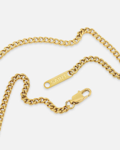 Saint Morta Crucifix Cuban Necklace Gold