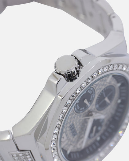 Guess Mainline Empire Crystal Watch Silver