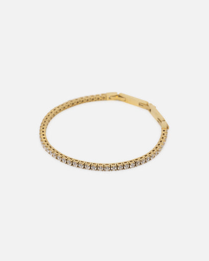 Guess Mainline Gold Tennis Logo Bracelet Multi