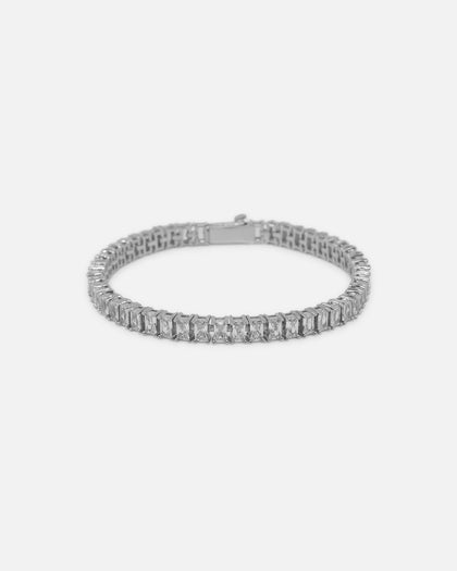 Saint Morta Iced Baguette Bracelet Iced White Gold
