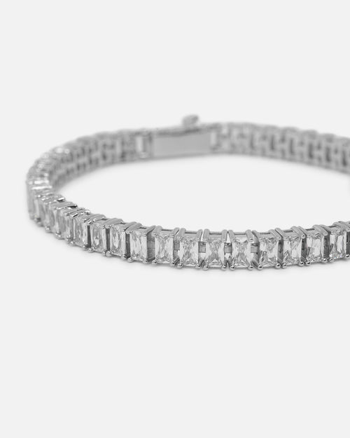 Saint Morta Iced Baguette Bracelet Iced White Gold