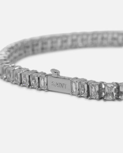 Saint Morta Iced Baguette Bracelet Iced White Gold