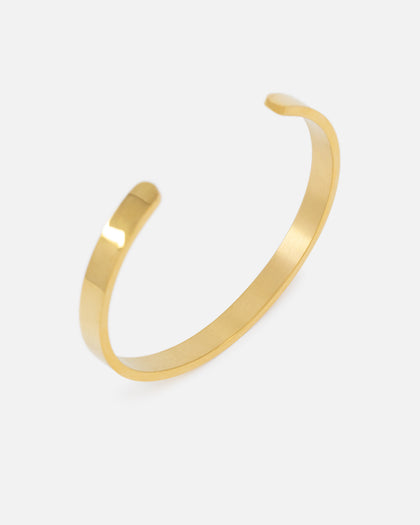 Saint Morta 6mm Adjustable Open Cuff Bracelet Gold