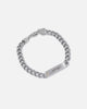 Ed Hardy Scroll Logo Curb Chain Bracelet Silver