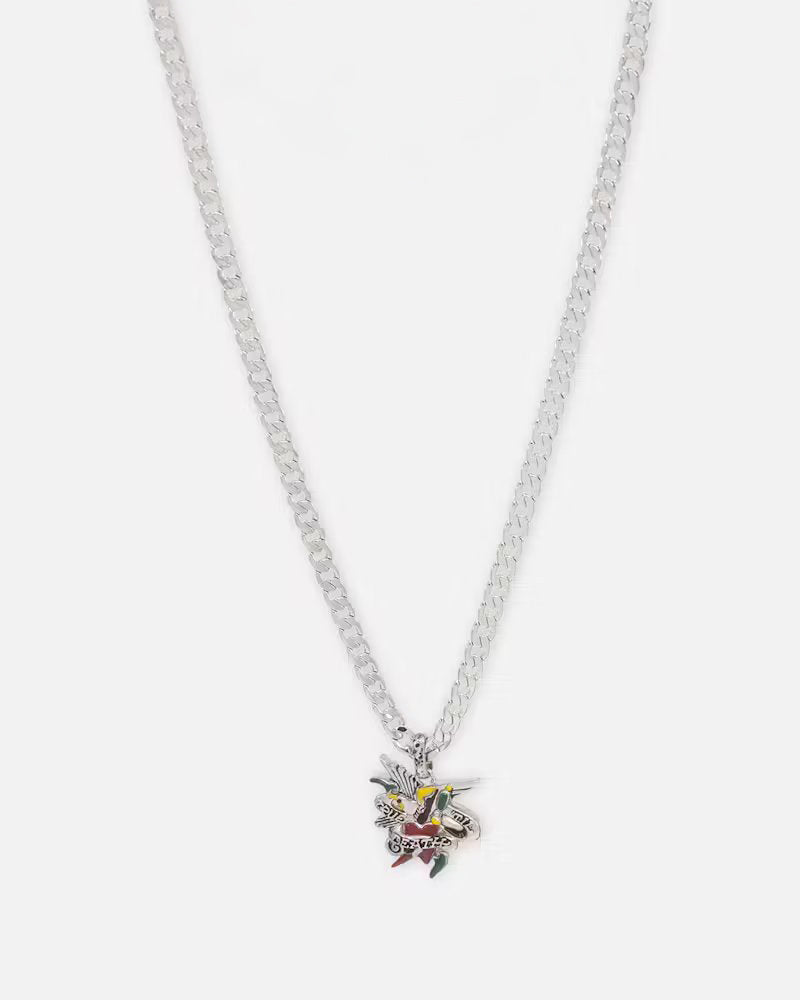 Ed Hardy Heart & Dagger Necklace Silver | Culture Kings US