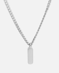 Saint Morta Bar Totem Pendant Chain White Gold