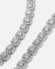 Saint Morta 6mm Iced Tennis Cross Chain White Gold