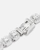 Saint Morta 6mm Iced Tennis Cross Chain White Gold
