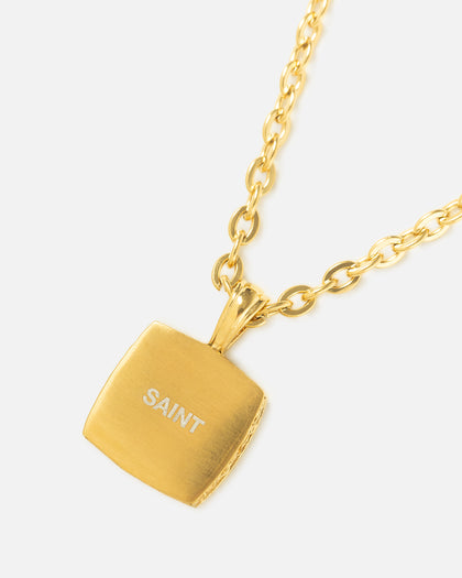 Saint Morta Malachite Pendant Chain Gold