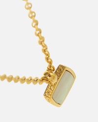 Saint Morta Pearl Square Pendant Chain Gold