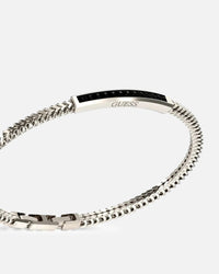 Guess Mainline Noir Crystals Plate Bracelet Steel