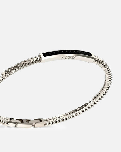 Guess Mainline Noir Crystals Plate Bracelet Steel