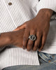 Guess Mainline Rebel Knight 18mm Dagger Crystal Ring Silver