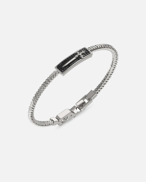 Guess Mainline Rebel Knight Dagger Crystal Bracelet Silver