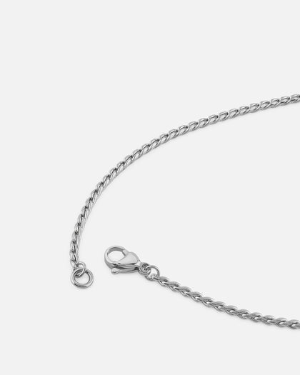 Guess Mainline Rebel Moon 26" Tag Necklace Steel