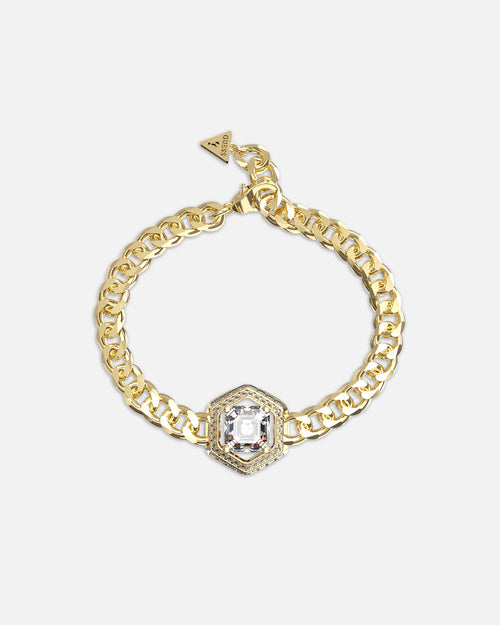 Guess Mainline Women's Lioness Queen Octagon Bracelet Gold
