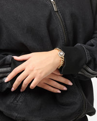 Guess Mainline Women's Lioness Queen Octagon Bracelet Gold