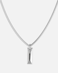 Guess Mainline True Spirit Crystal Tag Necklace Silver