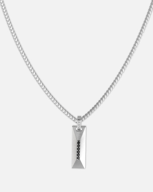 Guess Mainline True Spirit Crystal Tag Necklace Silver
