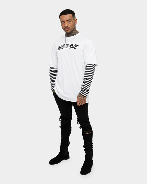 Saint Morta Jail Layered Long Sleeve T-Shirt White/Black
