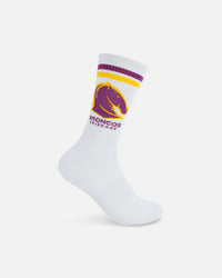 Foot-ies Brisbane Broncos Crew Socks 2 Pack Maroon/White
