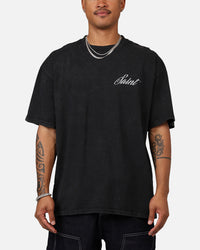 Saint Morta Guardian T-Shirt Black Acidwash