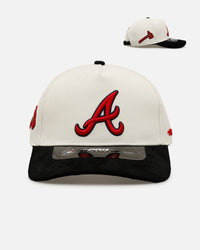 Pro Standard Atlanta Braves 'Signature Suede' Pro Pinch Strapback Off White/Black
