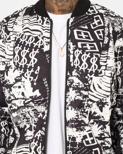 Ksubi Autograph Bomber Jacket Black/White