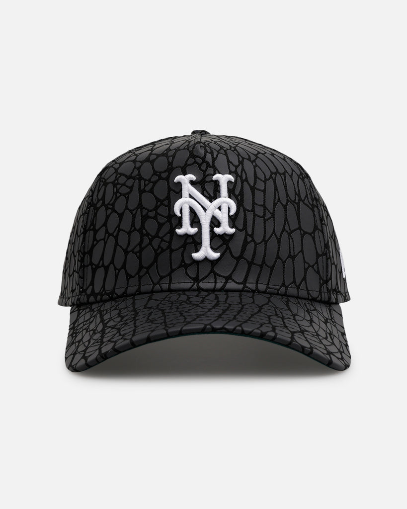 m*o様 NEW YORK HAT　LAMBSKIN ラムスキン　X-Large New Era New York Mets 'Croc Skin' 9FORTY A-Frame Snapback Black