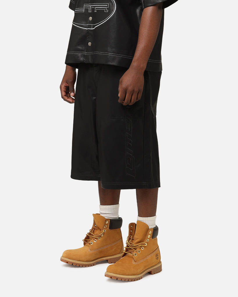 Loiter Motor PU Leather Shorts Black | Culture Kings US