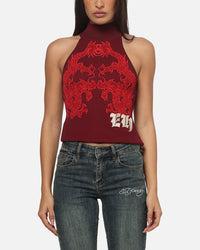 Ed Hardy Women's Dragon Knitted Top Plum