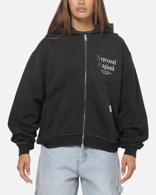 Represent Private Members Hoodie Stained Black