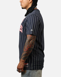 New Era New York Yankees Throwback Pinstripe T-Shirt Navy