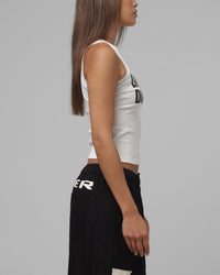 Loiter Women's Live Fast Die Young Rib Tank White