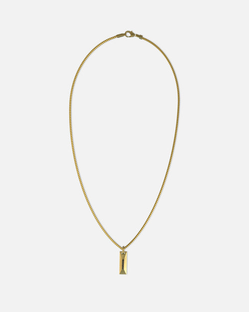 Guess Mainline True Spirit Crystal Tag Necklace Gold