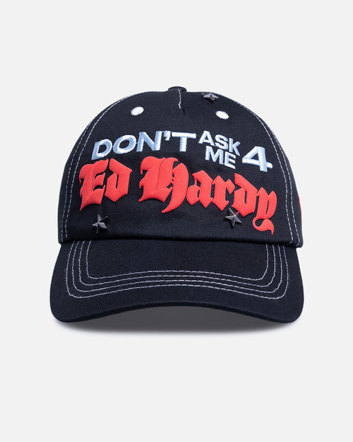 Ed Hardy Chrome Strapback Black