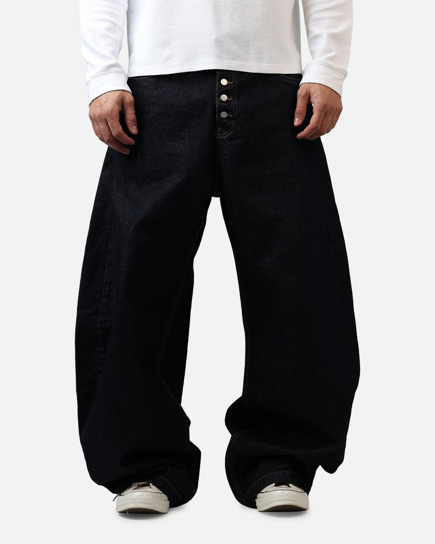 MNML Exposed Shank Barrel Denim Pants Rinse Indigo | Culture Kings US