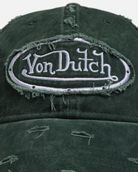 Von Dutch Distressed Dad Strapback Hat Washed Green