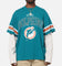 Mitchell & Ness Miami Dolphins Waffle Mock Layer Long Sleeve T-Shirt Teal