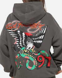 Ed Hardy Happy Motors Hoodie Washed Charcoal